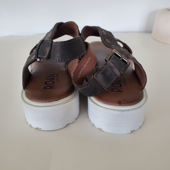ROAN by BED STU Sz 10 HALI Criss Cross Leather Upper Platform Sandals Buckle - Picture 3 of 14